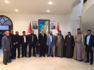 زيارة تضامنية لسفارة دولة فلسطين بالعراق من تيار الابرار الوطني وتجمع عشائر العراق