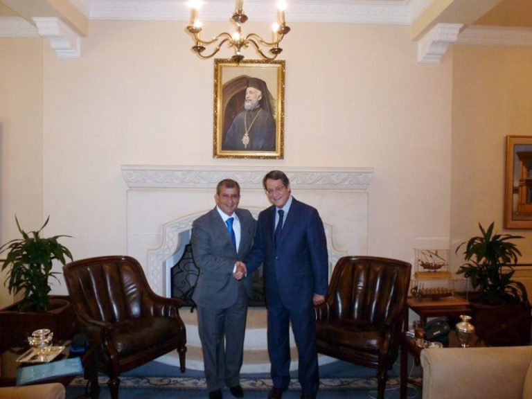 قبرص : رئيس الجمهورية يودع السفير الفلسطيني