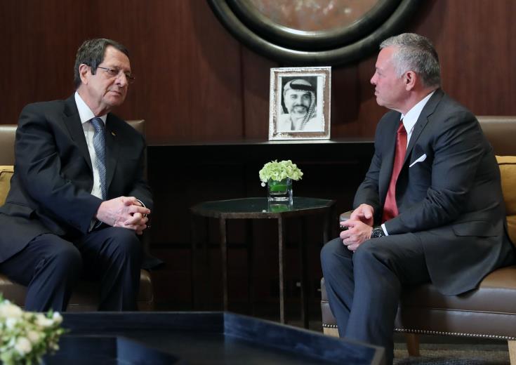 الرئيس اناستاسياديس والملك عبد الله يبحثان المشكلة القبرصية والعلاقات الثنائية