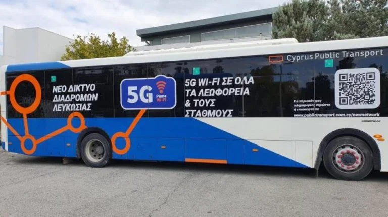 WiFi بسرعة 5G في حافلات نيقوسيا ولارنكا