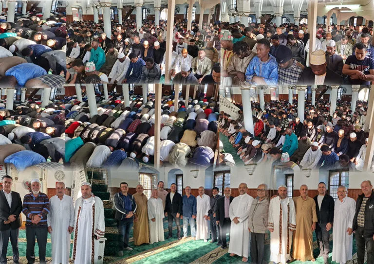 صلاة وخطبة عيد الفطر المبارك أتم الله بالعيد فرحتكم، وأسعد أيامكم، وأقر عينكم بنصرة أمتكم، وأعيادا كثيرا متتالية بلغكم، كل عام وأنتم في خير. (صور وفيديو)