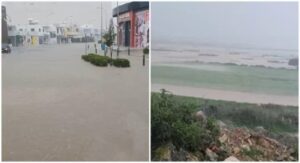تسببت الأمطار الغزيرة في تحويل الشوارع إلى أنهار في لارنكا وفاماغوستا