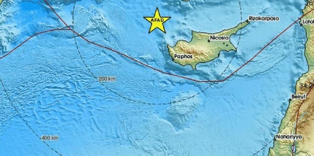 زلزال بقوة 3.7 درجة على مقياس ريختر يضرب قبرص عند الفجر